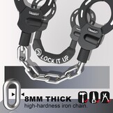Mezelon® Elektrische step Anti-diefstal | 8mm Anti-diefstal ketting | Waterdichte slot tas | Ideaal anti-diefstal slot voor fietsen, motorfietsen, poorten, hekken, kinderwagens, etc