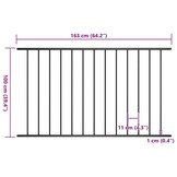 vidaXL Hekpaneel 1,7x1 m gepoedercoat staal zwart