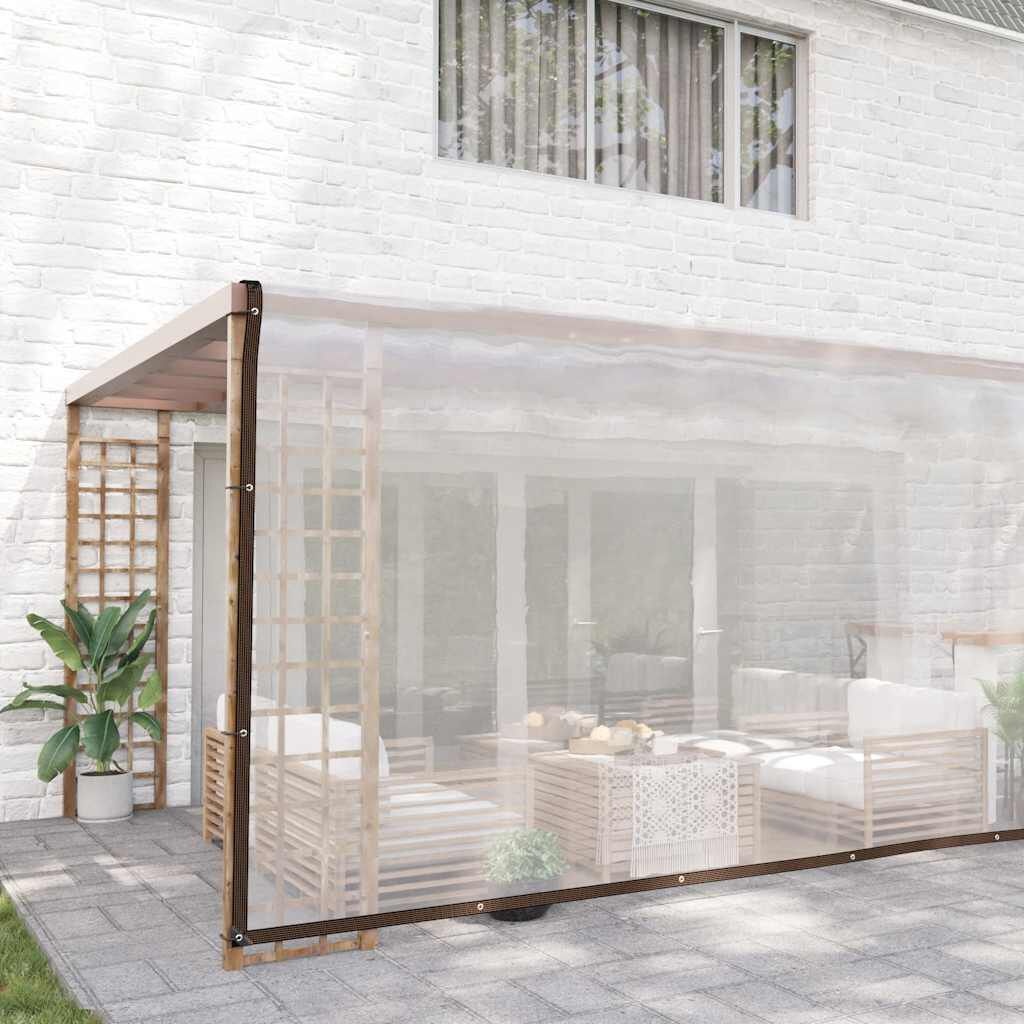 vidaXL Doorzichtig zeildoek met zeilringen 6x8 m polyethyleen