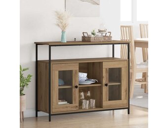 vidaXL Dressoir Artisan Eiken 100 x 35 x 80 cm Bewerkt hout