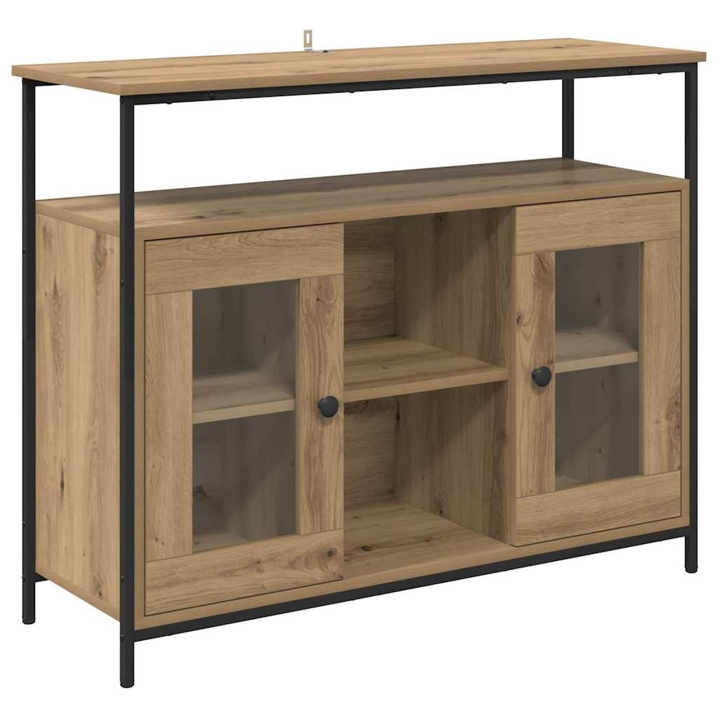 vidaXL Dressoir Artisan Eiken 100 x 35 x 80 cm Bewerkt hout