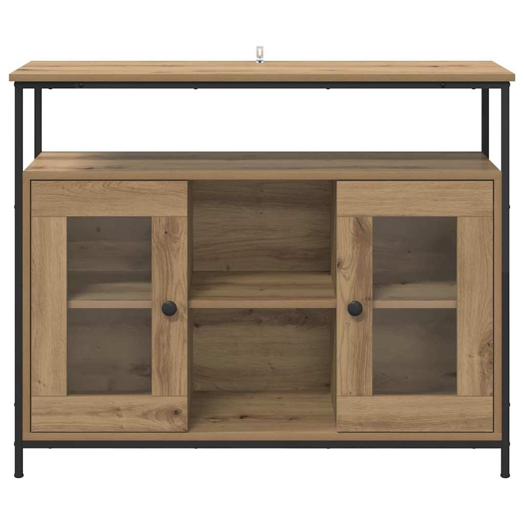 vidaXL Dressoir Artisan Eiken 100 x 35 x 80 cm Bewerkt hout