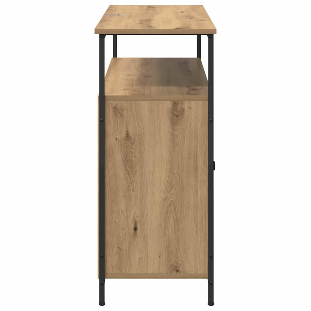 vidaXL Dressoir Artisan Eiken 100 x 35 x 80 cm Bewerkt hout