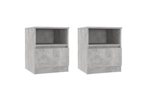 VidaXL Nachtkastjes Set (2) - Betongrijs - 40x40x50 cm - 54% Korting!
