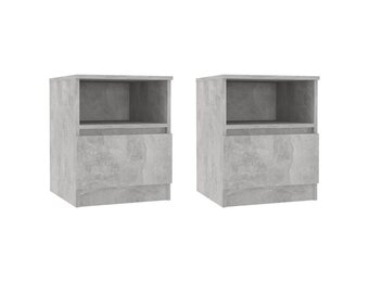 vidaXL Nachtkastjes 2 st 40x40x50 cm bewerkt hout betongrijs