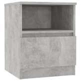 vidaXL Nachtkastjes 2 st 40x40x50 cm bewerkt hout betongrijs