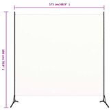 vidaXL Kamerscherm met 1 paneel 175x180 cm stof wit
