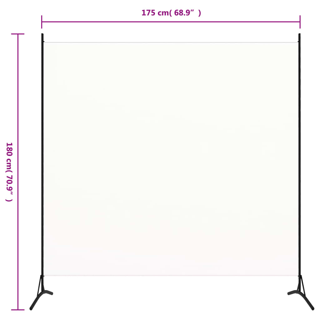 vidaXL Kamerscherm met 1 paneel 175x180 cm stof wit