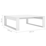 VidaXL Salontafel Wit Bewerkt Hout 100x100x35 cm - 46% Korting!
