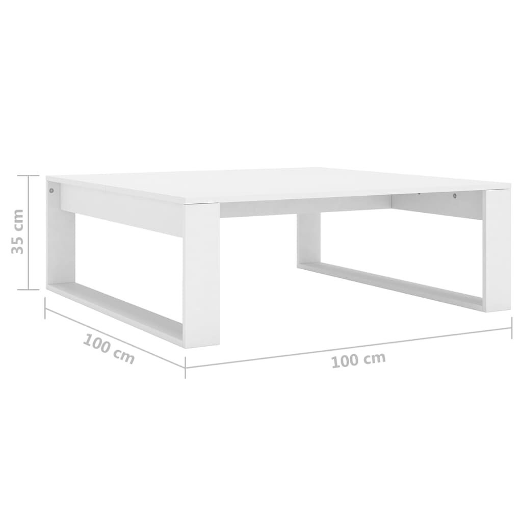 VidaXL Salontafel Wit Bewerkt Hout 100x100x35 cm - 46% Korting!