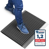 Deurmat, entreemat, droogloopmat, borstelmat, vloermat, voetmat, buiten, buitengebruik, aluminium, met borstels, grijs 55x90 cm, aluminium deurmat, deurmat buiten aluminium, voetmat met aluminium