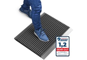 Deurmat Aluminium met Borstels - Grijs 55x90 cm - 34% Korting