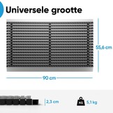 Deurmat, entreemat, droogloopmat, borstelmat, vloermat, voetmat, buiten, buitengebruik, aluminium, met borstels, grijs 55x90 cm, aluminium deurmat, deurmat buiten aluminium, voetmat met aluminium