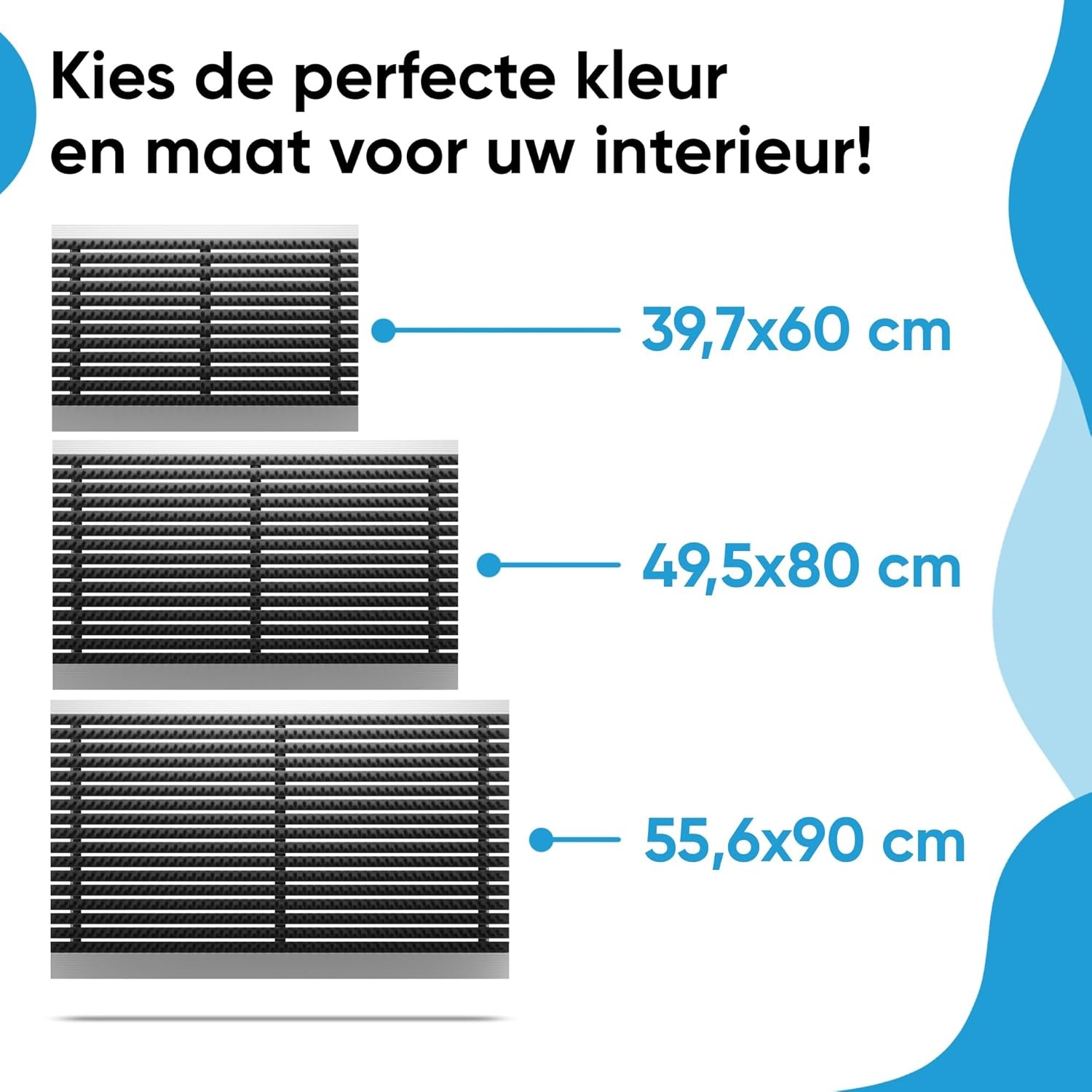 Deurmat, entreemat, droogloopmat, borstelmat, vloermat, voetmat, buiten, buitengebruik, aluminium, met borstels, grijs 55x90 cm, aluminium deurmat, deurmat buiten aluminium, voetmat met aluminium