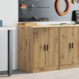 vidaXL Garagekast 60x51x85 cm massief grenenhout artisan eikenkleurig
