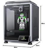 Creality 2024 Nieuwe officiële K1C 3D Printer, 600 mm/s, printen op koolstofvezel, AI-camera, verbeterd koelsysteem, verbeterde extruder, automatische nivelleerfunctie (220 mm * 220 mm * 250 mm)