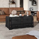 vidaXL Dekenkist 90x51x42 cm hout zwart