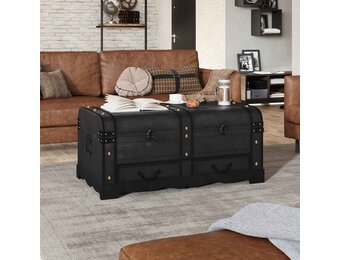 vidaXL Dekenkist 90x51x42 cm hout zwart