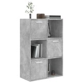 vidaXL Opbergkast 60x29,5x90 cm bewerkt hout betongrijs