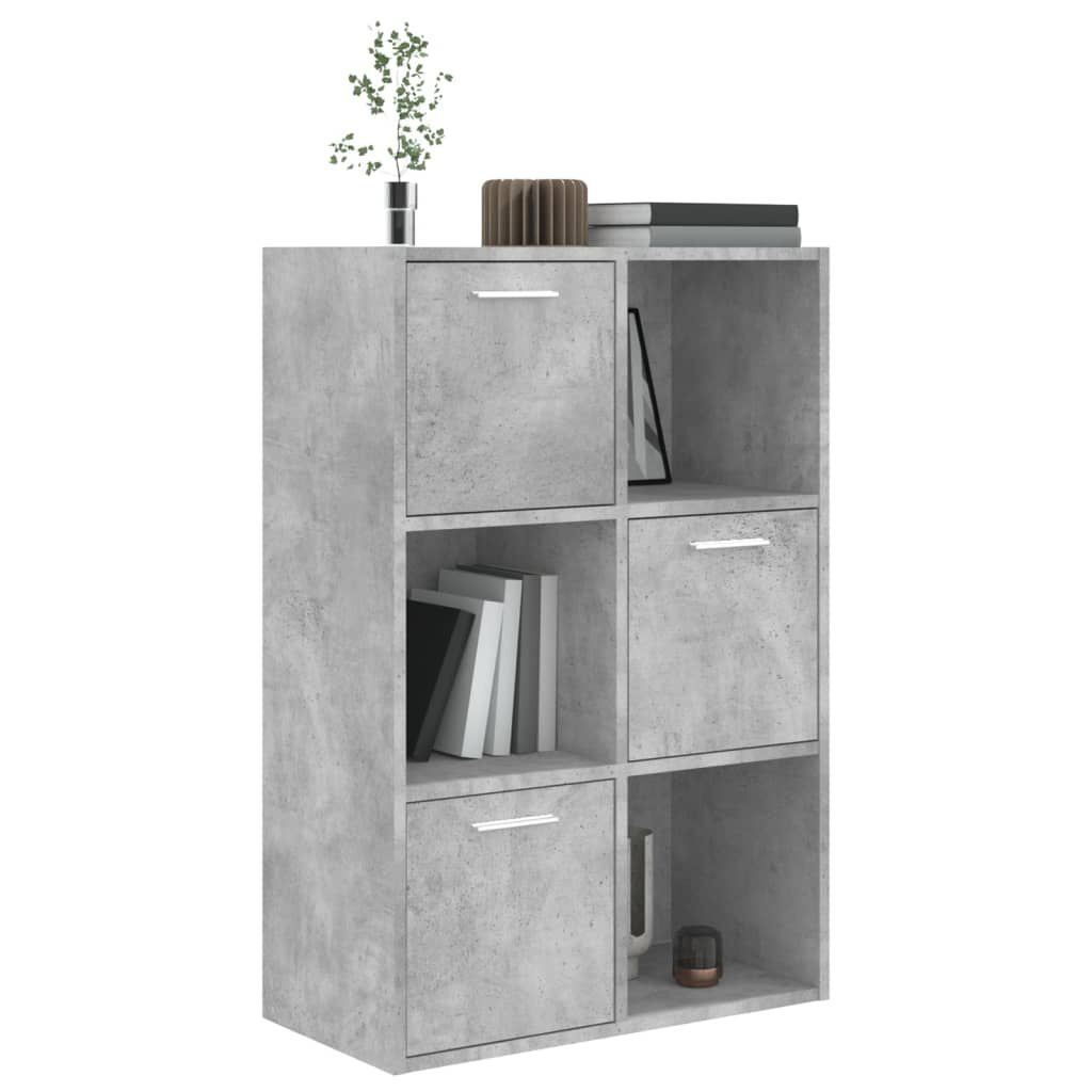 vidaXL Opbergkast 60x29,5x90 cm bewerkt hout betongrijs
