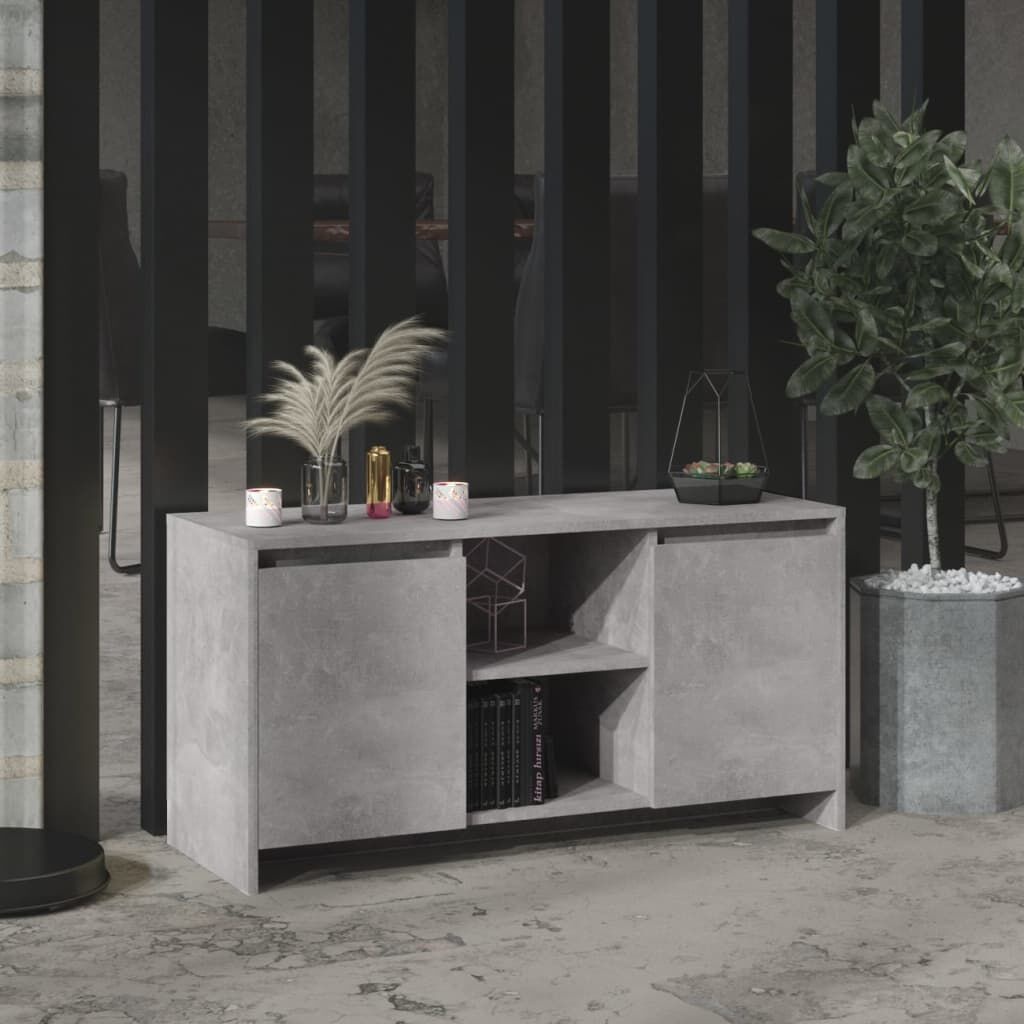 vidaXL Tv-meubel 102x37,5x52,5 cm bewerkt hout betongrijs
