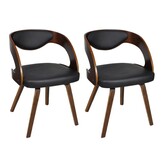 vidaXL Eetkamerstoelen 2 st kunstleer bruin