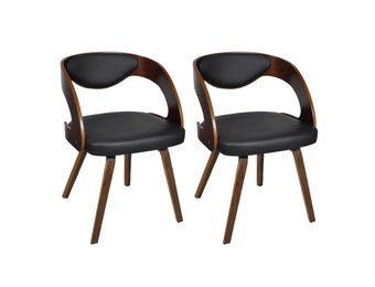 vidaXL Eetkamerstoelen 2 st kunstleer bruin