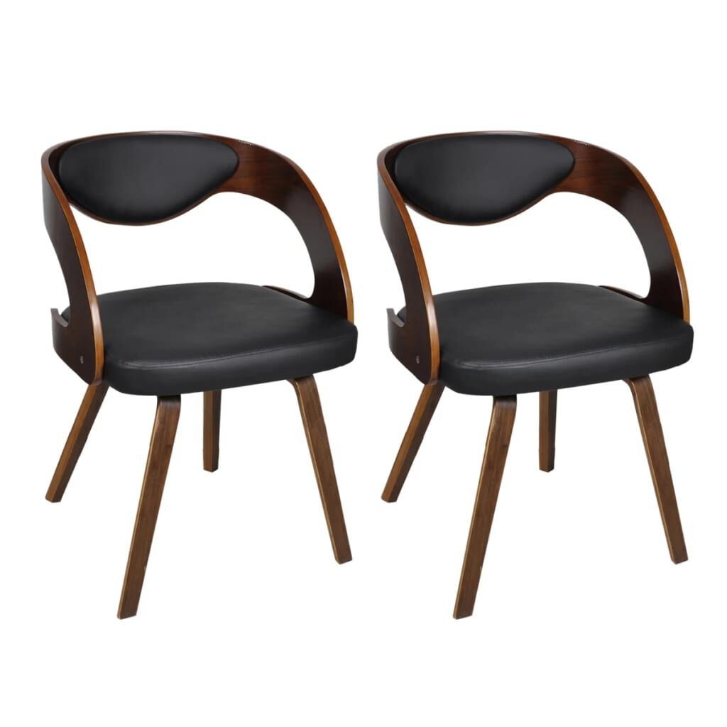 vidaXL Eetkamerstoelen 2 st kunstleer bruin