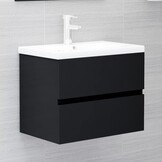 vidaXL Wastafelkast 60x38,5x45 cm bewerkt hout zwart