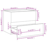 vidaXL Wastafelkast 60x38,5x45 cm bewerkt hout zwart