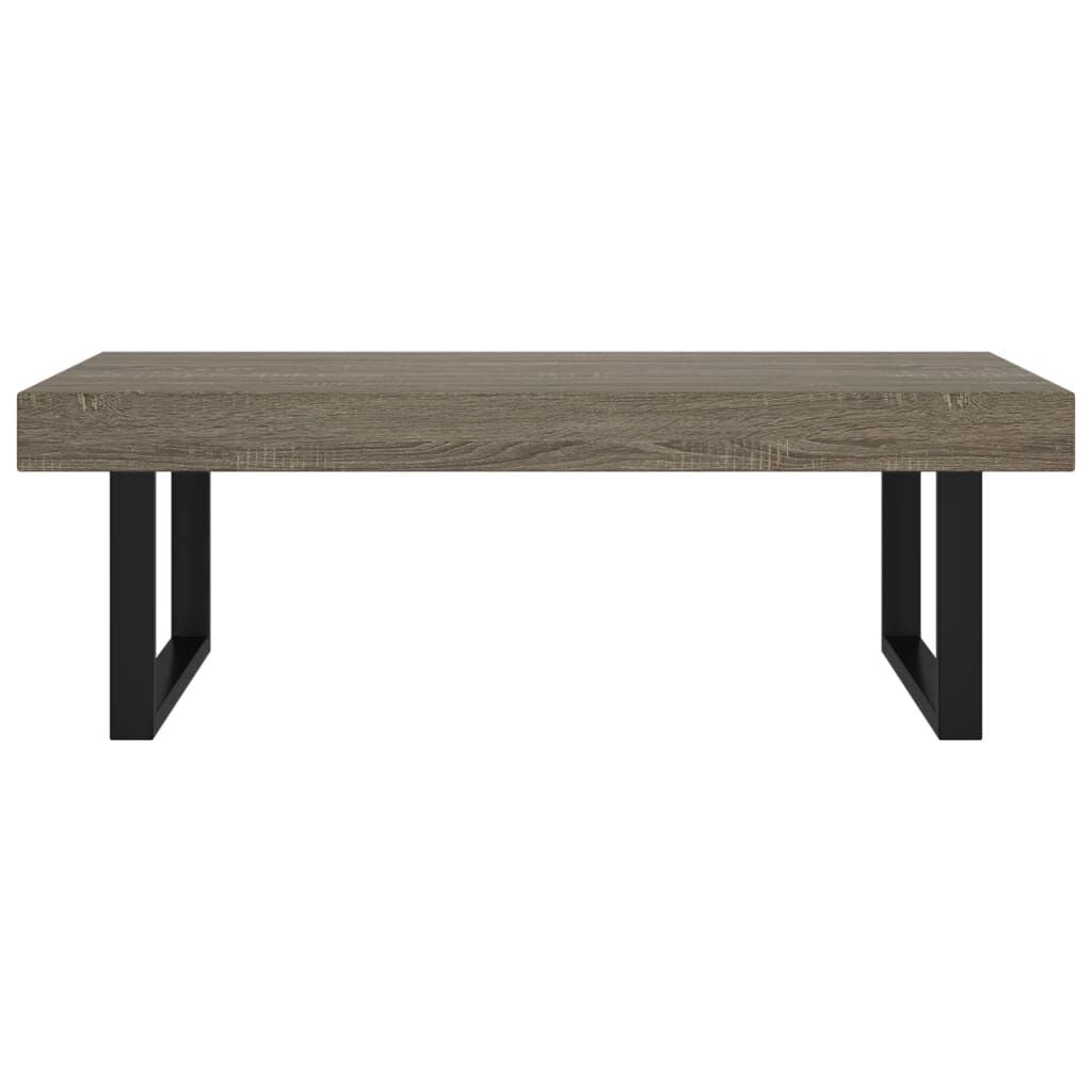 vidaXL Salontafel 120x60x40 cm MDF en ijzer grijs en zwart