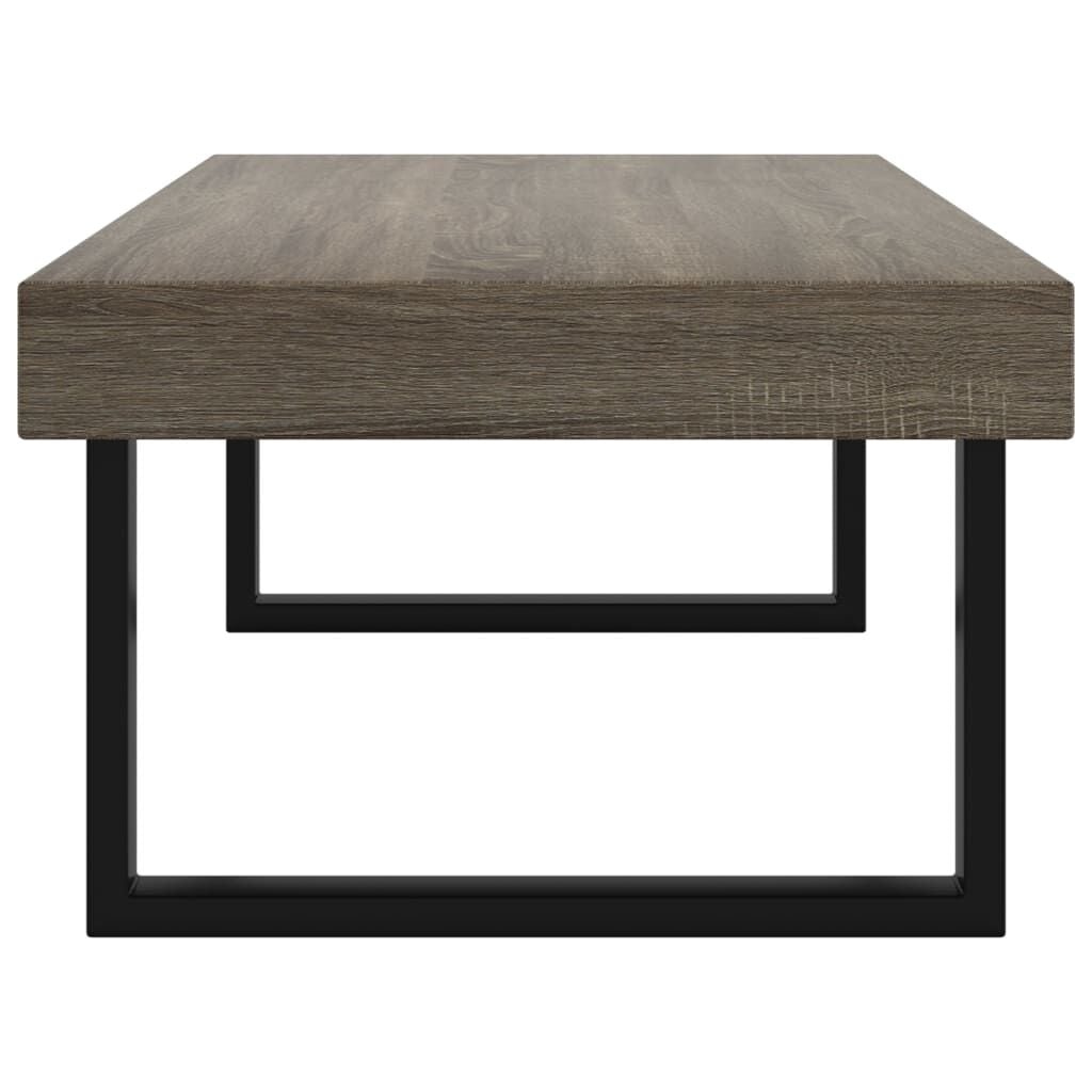 vidaXL Salontafel 120x60x40 cm MDF en ijzer grijs en zwart