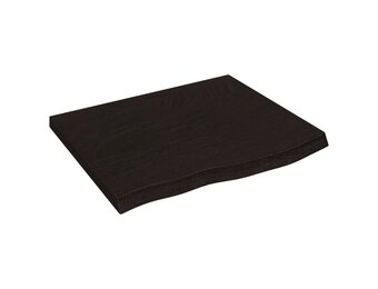vidaXL Wastafelblad 60x60x(2-4) cm behandeld massief hout donkerbruin