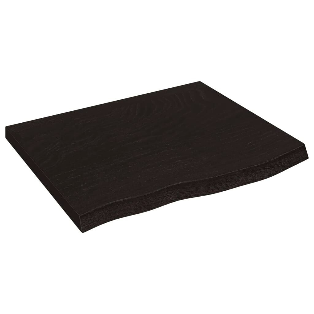 vidaXL Wastafelblad 60x60x(2-4) cm behandeld massief hout donkerbruin