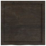 vidaXL Wastafelblad 60x60x(2-4) cm behandeld massief hout donkerbruin