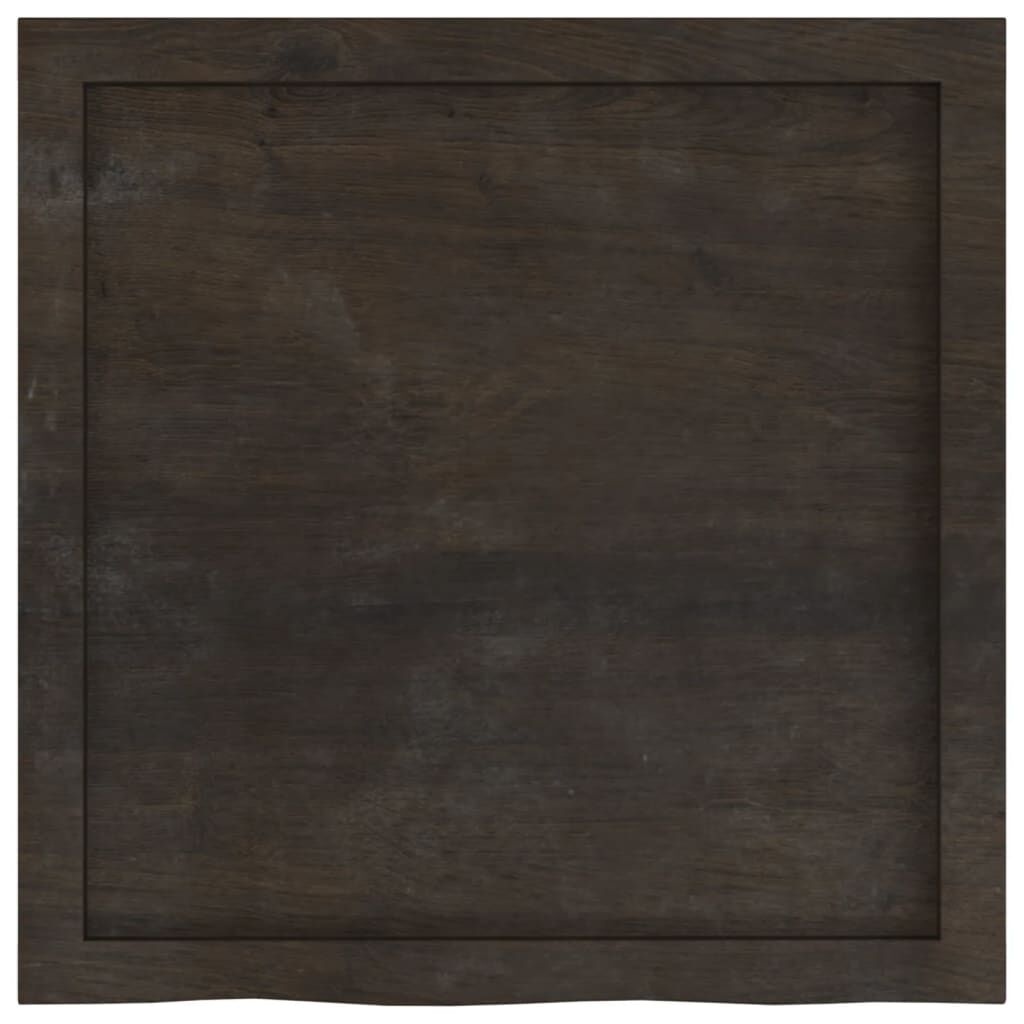 vidaXL Wastafelblad 60x60x(2-4) cm behandeld massief hout donkerbruin