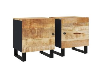 vidaXL Nachtkastjes 2 st 40x33x46 cm massief mangohout