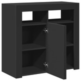 vidaXL Dressoir met LED-verlichting 80x35x75 cm zwart
