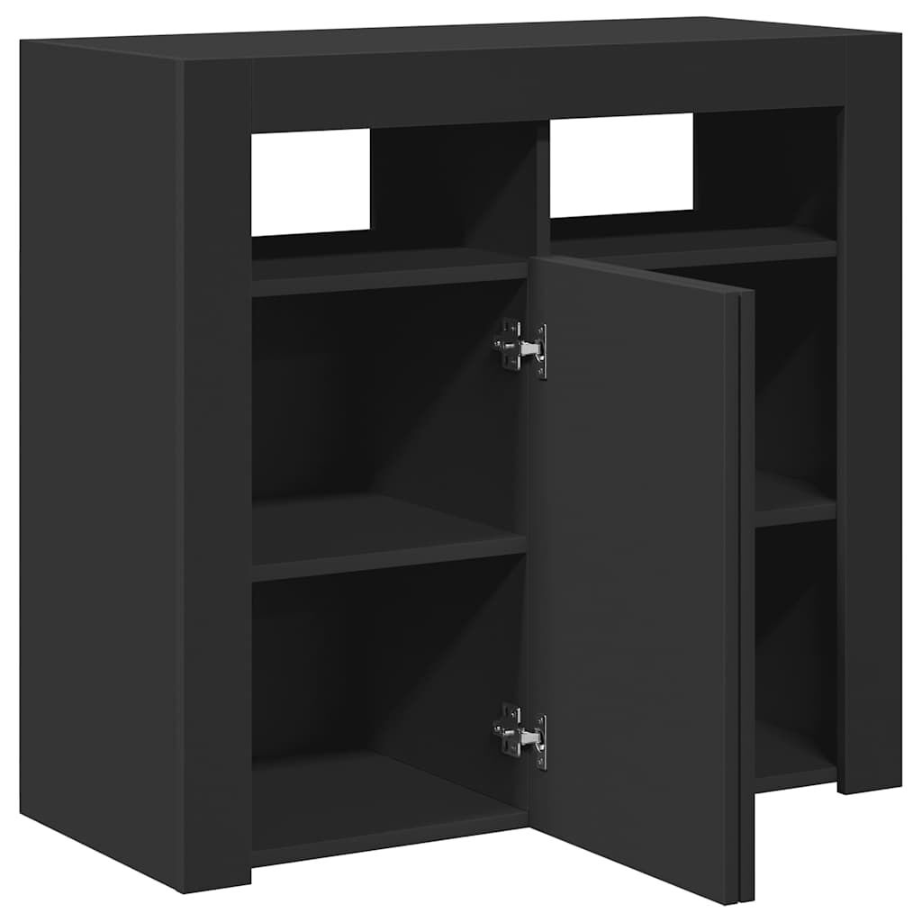 vidaXL Dressoir met LED-verlichting 80x35x75 cm zwart