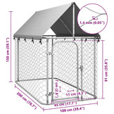 vidaXL Hondenkennel voor buiten met dak 200x100x150 cm