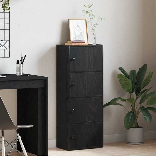 VidaXL Boekenkast Zwart Eikenhout Bewerkt Hout 40x102 cm - 72% Korting!