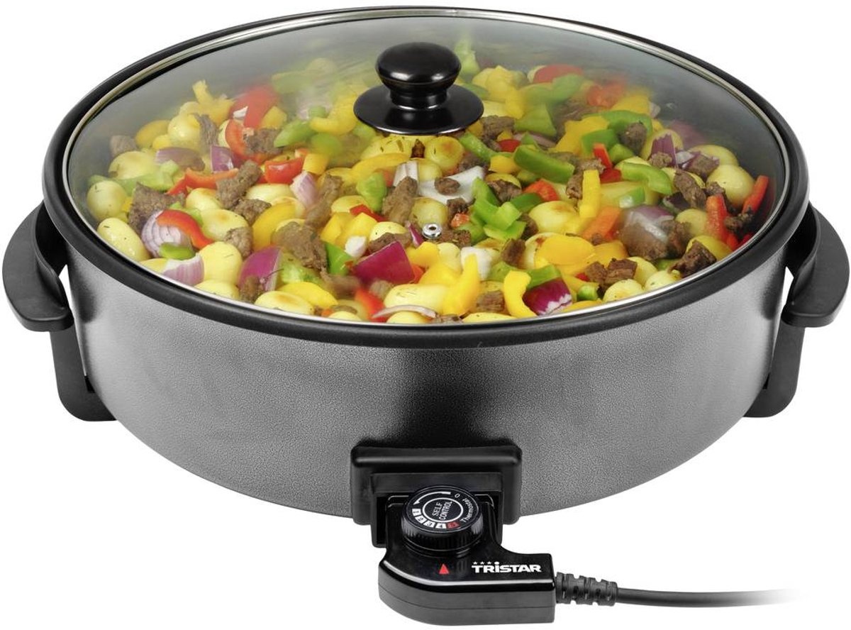 Elektrische Hapjespan 40cm 1500W - 63% Korting | Camping Geschikt