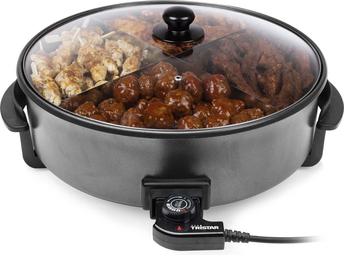 Elektrische Hapjespan 40cm 1500W - 63% Korting | Camping Geschikt