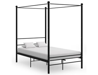 vidaXL Hemelbedframe metaal zwart 140x200 cm