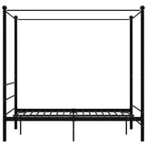 vidaXL Hemelbedframe metaal zwart 140x200 cm