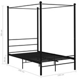 vidaXL Hemelbedframe metaal zwart 140x200 cm
