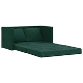 vidaXL Slaapbank vloermodel 2-in-1 122x204x55 cm fluweel donkergroen