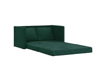 vidaXL Slaapbank vloermodel 2-in-1 122x204x55 cm fluweel donkergroen
