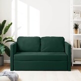 vidaXL Slaapbank vloermodel 2-in-1 122x204x55 cm fluweel donkergroen