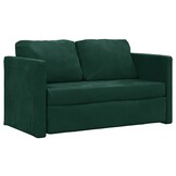 vidaXL Slaapbank vloermodel 2-in-1 122x204x55 cm fluweel donkergroen